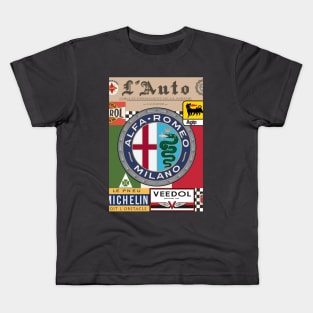 Alfa Romeo Vintage Poster L'Auto Solid Design Kids T-Shirt